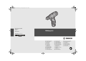 Vadovas Bosch PSR Easy LI-2 Gręžtuvas-suktuvas