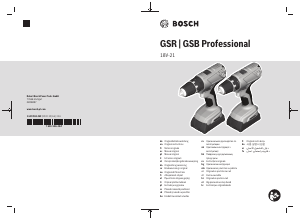 Руководство Bosch GSR 18V-21 Дрель-шуруповерт