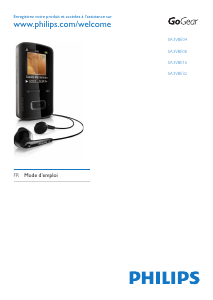 Mode d’emploi Philips SA3VBE08RS GoGear Lecteur Mp3