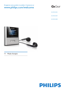 Mode d’emploi Philips SA2RGA08K GoGear Lecteur Mp3