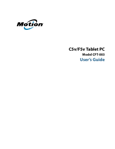 Bruksanvisning Motion Computing C5v Tablet