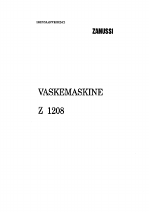 Brugsanvisning Zanussi Z1208 Vaskemaskine