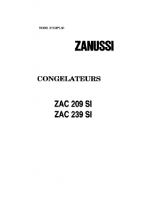 Mode d’emploi Zanussi ZAC 209 SI Congélateur
