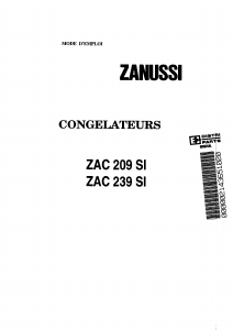 Mode d’emploi Zanussi ZAC 239 SI Congélateur