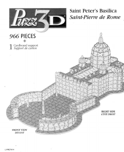 Kasutusjuhend Puzz3D Saint Peters Basilica 3D-pusle