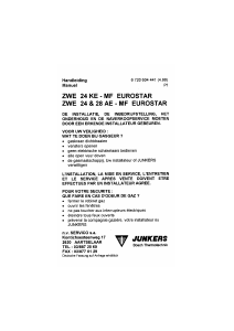 Mode d’emploi Junkers ZWE 28 AE-MF Eurostar Chaudière chauffage central