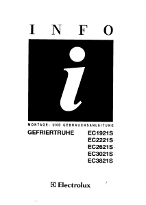 Bedienungsanleitung Electrolux EC1921S Gefrierschrank