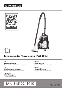 Manual de uso Parkside PWS 20 A1 Aspirador
