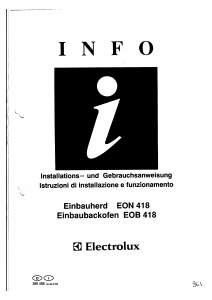 Bedienungsanleitung Electrolux EON305K Backofen