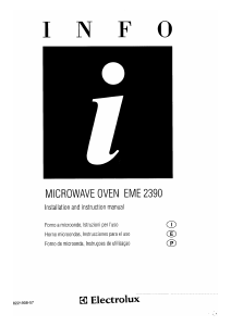 Manuale Electrolux EME2390 Microonde