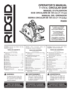 Manual de uso RIDGID R3205 Sierra circular