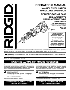Handleiding RIDGID R3002 Reciprozaag