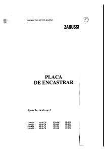 Manual Zanussi ZD31W Placa