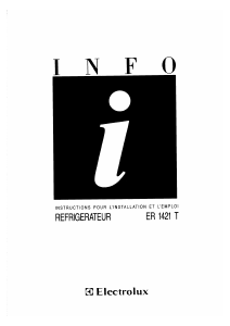 Mode d’emploi Electrolux ER1421T-1 Réfrigérateur