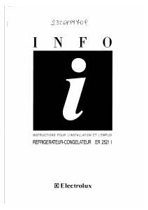 Mode d’emploi Electrolux ER1523I Réfrigérateur combiné