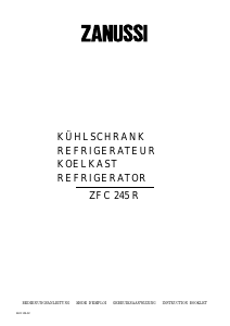 Mode d’emploi Zanussi ZFC245R Réfrigérateur