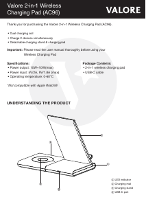 Manual Valore AC96 Wireless Charger