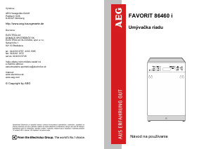 Návod AEG F86460IM Umývačka riadu