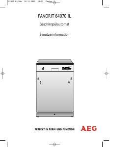 Bedienungsanleitung AEG F64070ILM Geschirrspüler