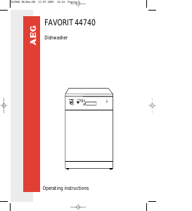 Handleiding AEG F44740 Vaatwasser