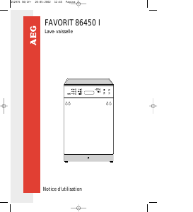 Mode d’emploi AEG F86450IM Lave-vaisselle