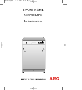 Bedienungsanleitung AEG F44070ILM Geschirrspüler