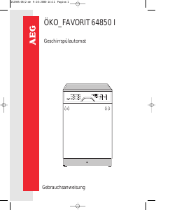 Bedienungsanleitung AEG F64850I-B Geschirrspüler