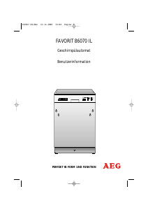 Bedienungsanleitung AEG F86070ILA Geschirrspüler