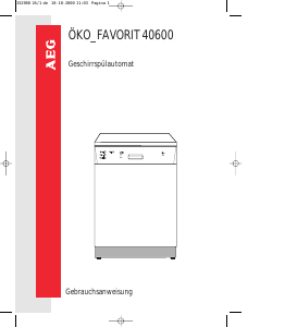 Bedienungsanleitung AEG F40600 Geschirrspüler