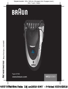 Mode d’emploi Braun MG 5090 Rasoir électrique