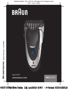 Kullanım kılavuzu Braun MG 5090 Tıraş makinesi