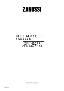 Bruksanvisning Zanussi ZFK61/27RAL Kyl-frys