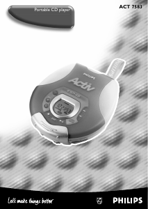 Mode d’emploi Philips ACT7583 Lecteur CD portable
