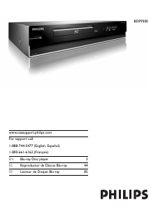 Mode d’emploi Philips BDP9000 Lecteur de blu-ray