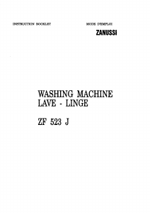 Mode d’emploi Zanussi ZF 523 J Lave-linge