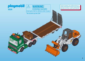 Manual de uso Playmobil set 5026 Construction Camión remolque con excavadora