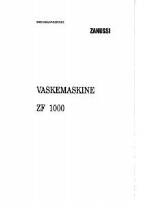 Brugsanvisning Zanussi ZF 1000 Vaskemaskine