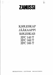 Käyttöohje Zanussi ZFC163T Jääkaappi