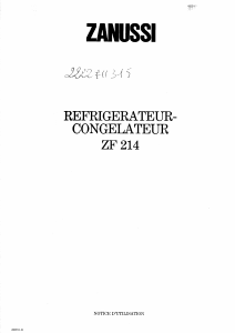 Mode d’emploi Zanussi ZF214 Réfrigérateur combiné