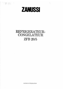 Mode d’emploi Zanussi ZFB20/5 Réfrigérateur combiné