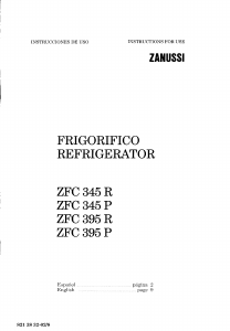 Manual Zanussi ZFC395R Refrigerator