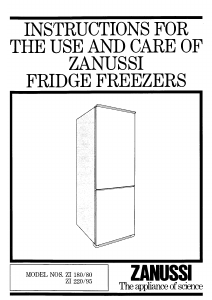 Manual Zanussi ZI180/80 Fridge-Freezer