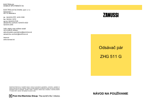 Návod Zanussi ZHG513G2 Digestor