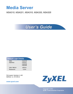 Manual ZyXEL NSA310 NAS