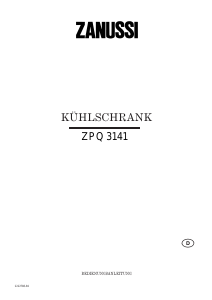 Bedienungsanleitung Zanussi ZPQ3141 Kühlschrank
