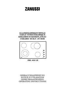 Mode d’emploi Zanussi ZKL850LX Table de cuisson