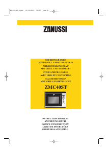 Bruksanvisning Zanussi ZMC40STN Mikrovågsugn