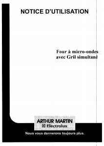 Mode d’emploi Arthur Martin-Electrolux EMS2485W Micro-onde