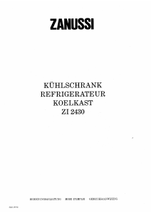 Bedienungsanleitung Zanussi ZI2430 Kühlschrank