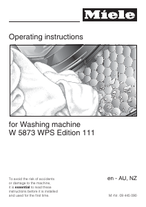 Handleiding Miele W 5873 WPS NZ Edition 111 Wasmachine
